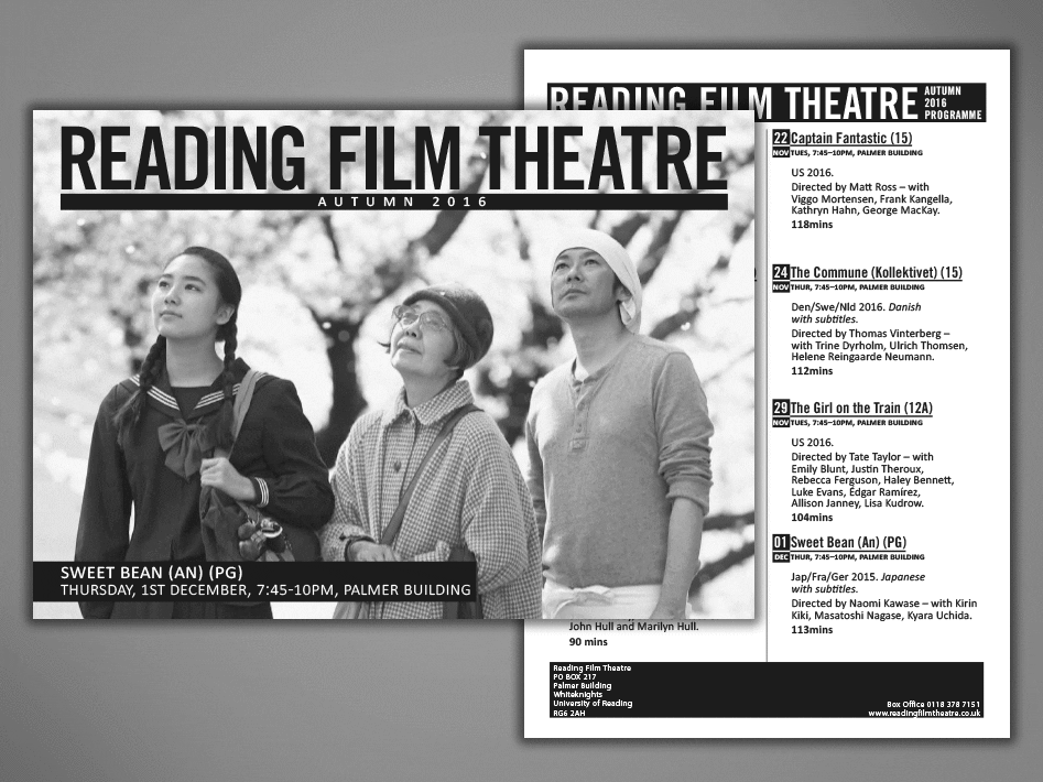 Reading Film Theatre flyer (B&W)