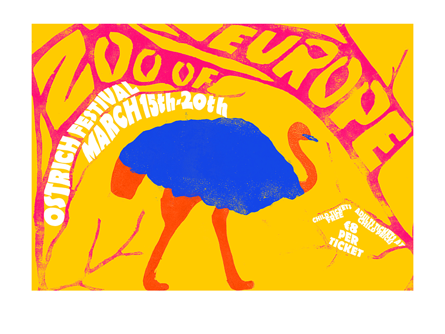 Zoo of Europe relief print