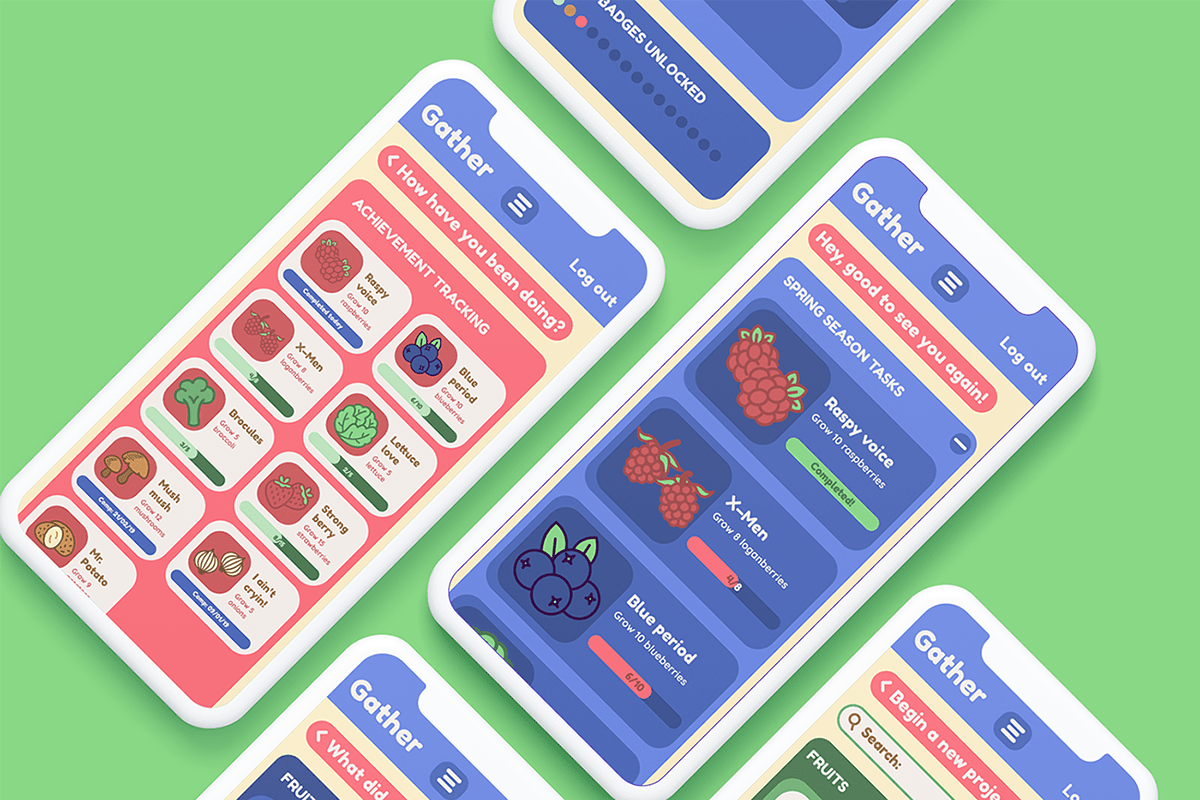 Gather, mobile mockup.